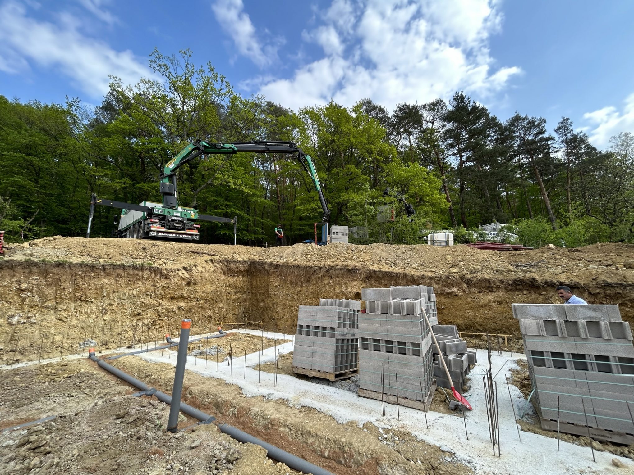 Chantier de construction suivi par les artisans maçons de Solena BTP à Strasbourg en Alsace